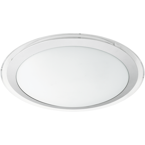 Competa 1 LED væg og loftlampe i metal Hvid og skærm i Hvid, Klar og Silver plastik, 24W LED, diameter 43,5 cm, højde 4 cm.